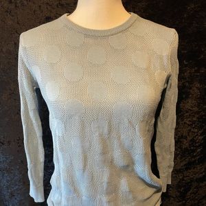 Baby blue sweater! Perfect for any occasion.